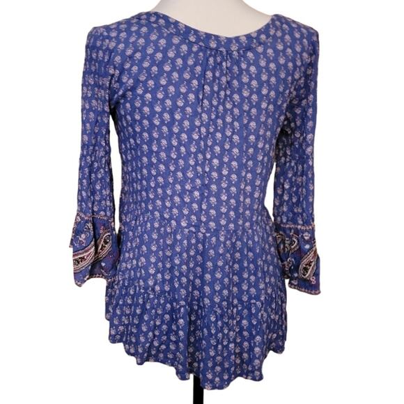 American Eagle Floral Tiered Boho Top womens Prairie Popover Lightweight Size XS - Picture 2 of 6